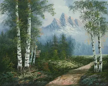 

Artists 20X16in Oil Painting on Canvas, Mountain Landscape, Genuine Hand Painted
