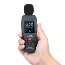 Medidor de nível de som digital com função de medição de temperatura esponja bola 30-130 db decibel meter mini sonômetro medidor de ruído