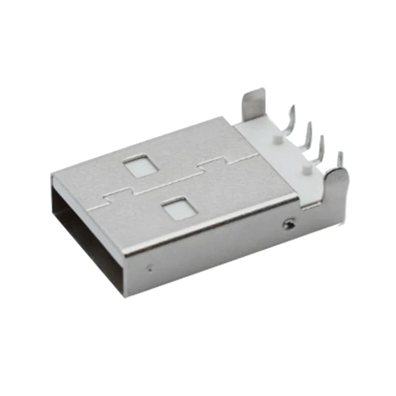 10PCS/Lot USB 2.0 Male A Type USB PCB Connector Plug 90 Degree SMT Male Connectors 4Pins SMD electronic component usb connectors kit
