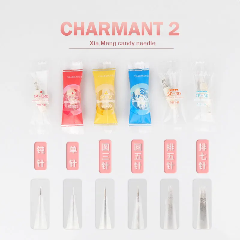

50pcs Microblading Cartridge Needle for Charmant Device Permanent Makeup Machine Pen Tattoo Machine Spiral-port Needle