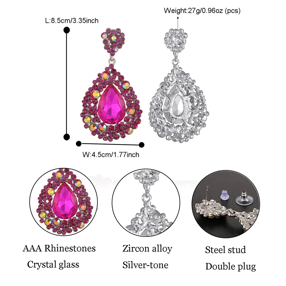 Серьги подвески с кристаллами 11 цветов|fashion long earrings|long drop earringslong earrings |