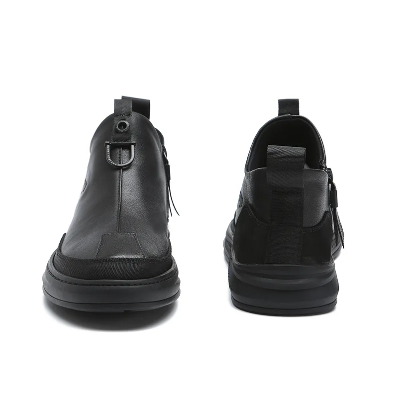 Мужские ботинки челси; коллекция года; сезон весна-осень; мужские ботинки из искусственной кожи без шнуровки; мужские ботинки с круглым носком; повседневная черная обувь; мужские ботинки; AEHQ0614