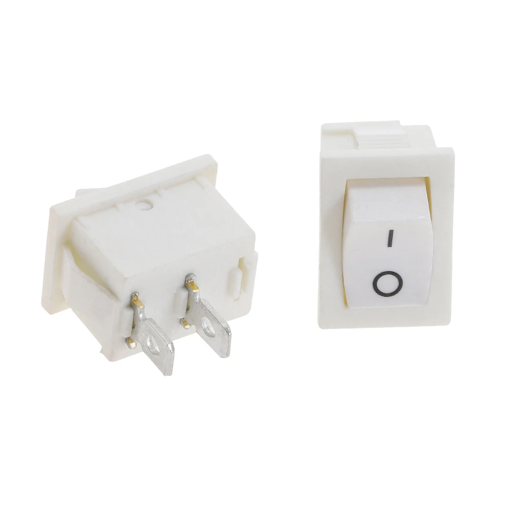2 шт. KCD1 кнопочный переключатель SPST 2pin ВКЛ./ВЫКЛ. 6A/250В 10А/125В оснастка питания белый