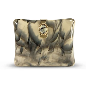 

Women Acrylic Handbags Vintage Evening Bag Pearly Stone Pattern Shell Bag Fashion Female Clutch Bag Party Hard Box Bag