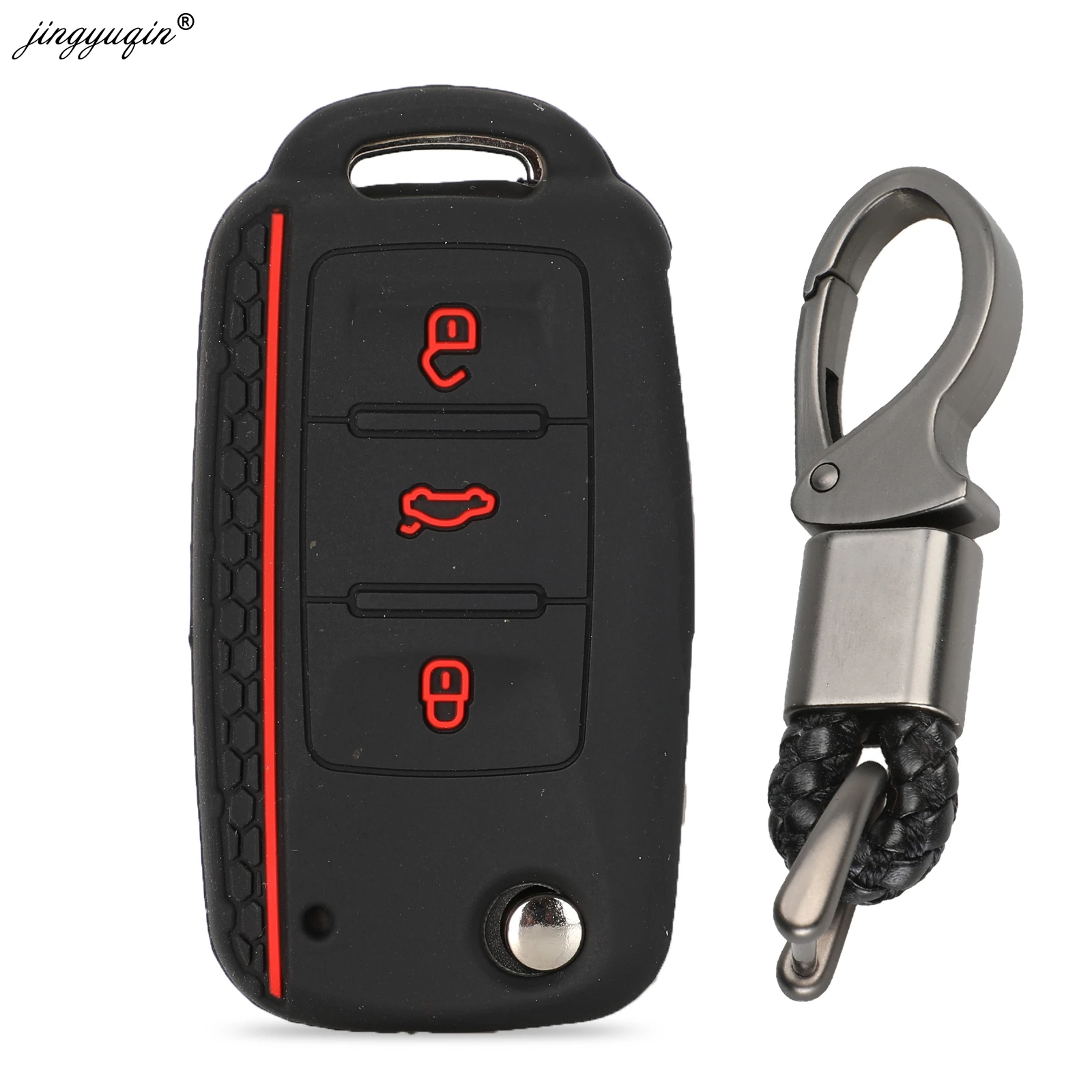 Jingyuqin-100pcs-custodia-protettiva-per-chiave-in-Silicone-per-VW-Golf-Fit-Skoda-Yeti-superba-rapida.jpg Keyforkess 100pcs custodia protettiva per chiave in Silicone per VW Golf Fit Skoda Yeti superba rapida Octavia SEAT Leon ibiza portachiavi a 3 pulsanti - Jingyuqin 100pcs custodia protettiva per chiave in Silicone per VW Golf Fit Skoda Yeti superba rapida