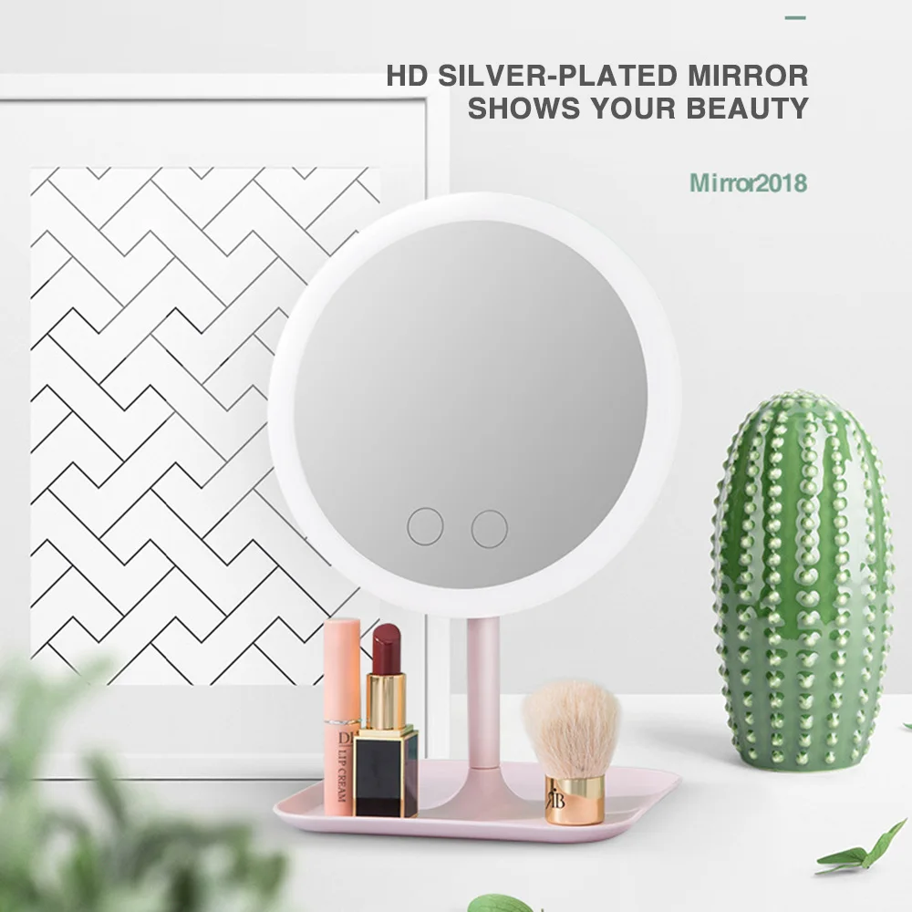 Светодиодный зеркальный макияж для женщин зеркало с подсветкой свет с натуральным белым светодиодный дневной свет косметическое зеркало съемная