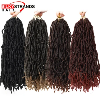 

18 Inch 20 Strands Nu Locs Curly Goddess Faux Locs Crochet Hair Braids Synthetic Ombre Braiding Hair Extenssion For Black Women