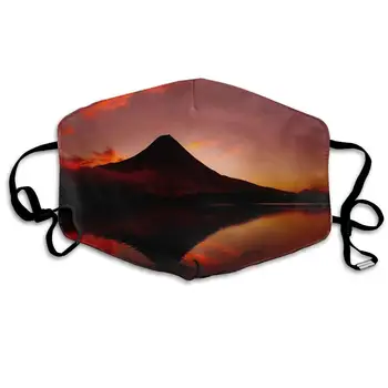 

Dustproof Washable Reusable Fuji Volcano Mountain Lake Japan Mouth Cover Mask Protective Warm Windproof Mask