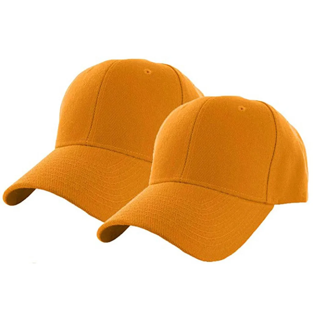 Мужская 2 шт Летняя Повседневная Солнцезащитная бейсбольныей Козырек Кепка однотонная шляпа мода на открытом воздухе сплошной цвет спортивная летняя шляпа, бейсбольная кепка - Цвет: Yellow