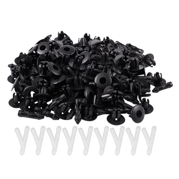 

New Arrival-50Pcs Car Garden Home 6Mm Plastic Y Piece Tube Pipe Hose Connector Joiner & 100Pcs 7Mm Hole Plastic Rivets Fastener