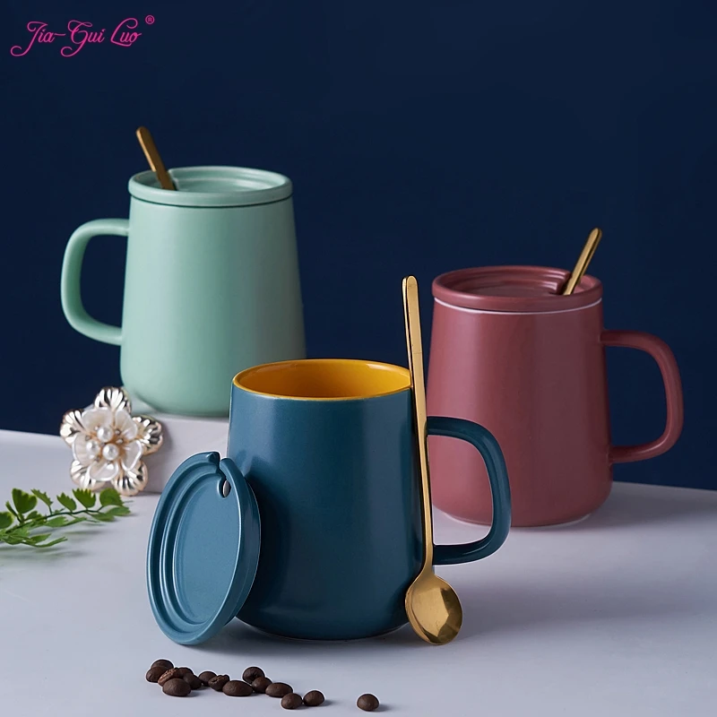 

JIA-GUI LUO Ceramic 400ML Mug Coffee Mugs Ceramic Mug Coffee Cup Teacups Milk Cup Water Cup Flower tea cup G054