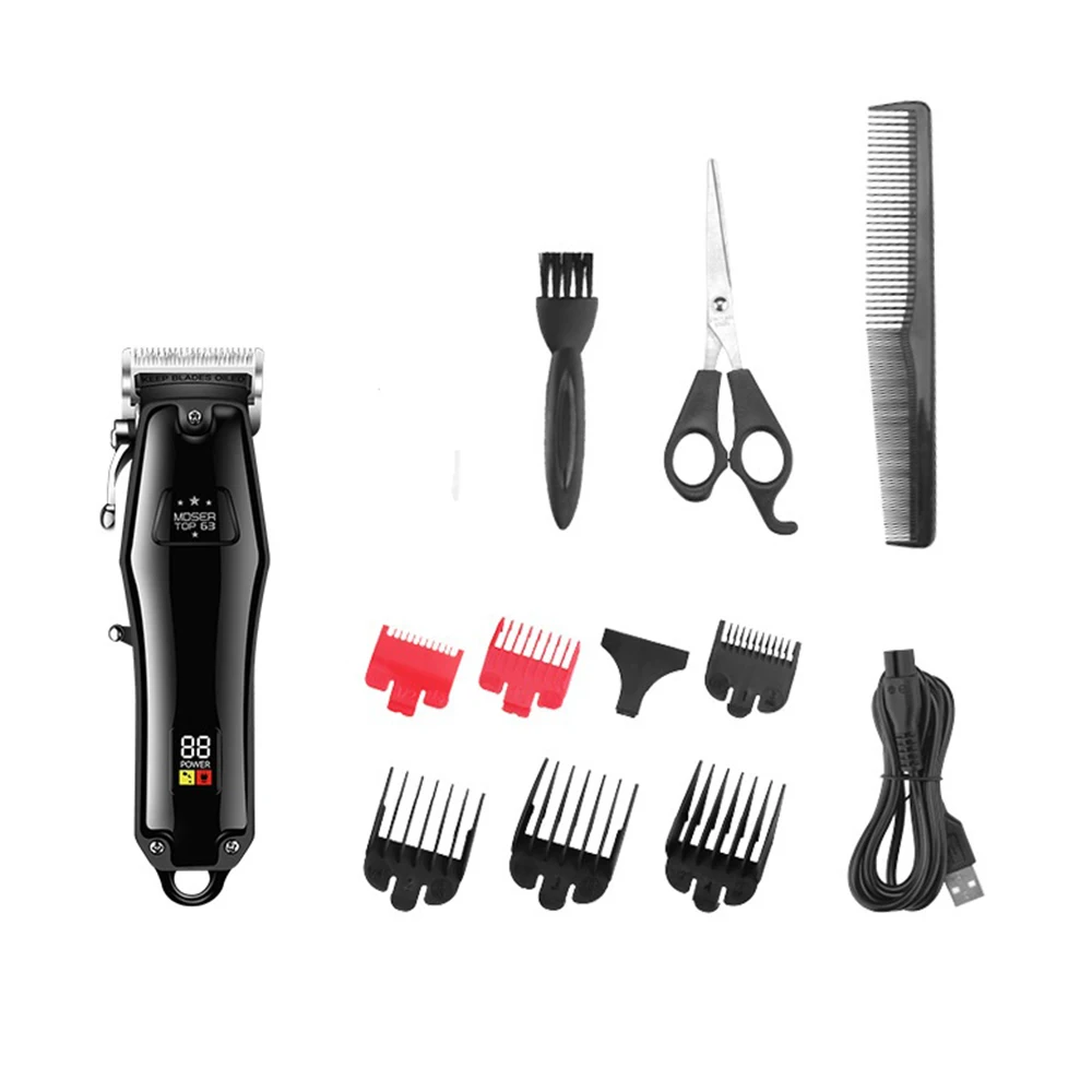 

2200mAh Hair Trimmer KM-TOP63 Professional Cordless Electric Clipper For Men's Adjustable Blade Rechargeable LCD Digital Display