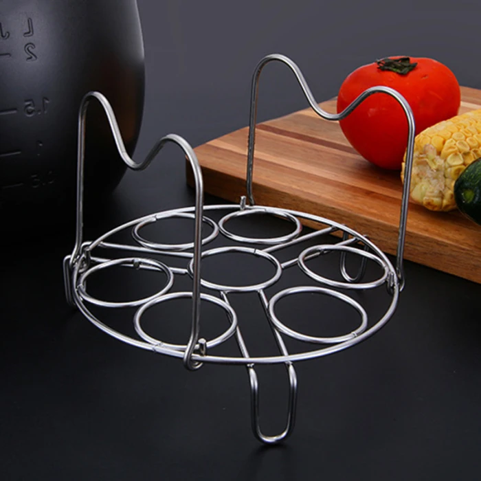Стойка для яйцеварка Trivet 9/7 отверстия с термостойкими ручками Складная стойка из нержавеющей стали MYDING