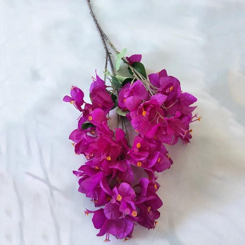 Искусственный цветок бугенвиллеи украшения в помещении моделирование бугенвиллеа Букет Искусственный цветок из шелка домашний вечерние декор стола - Цвет: Фиолетовый
