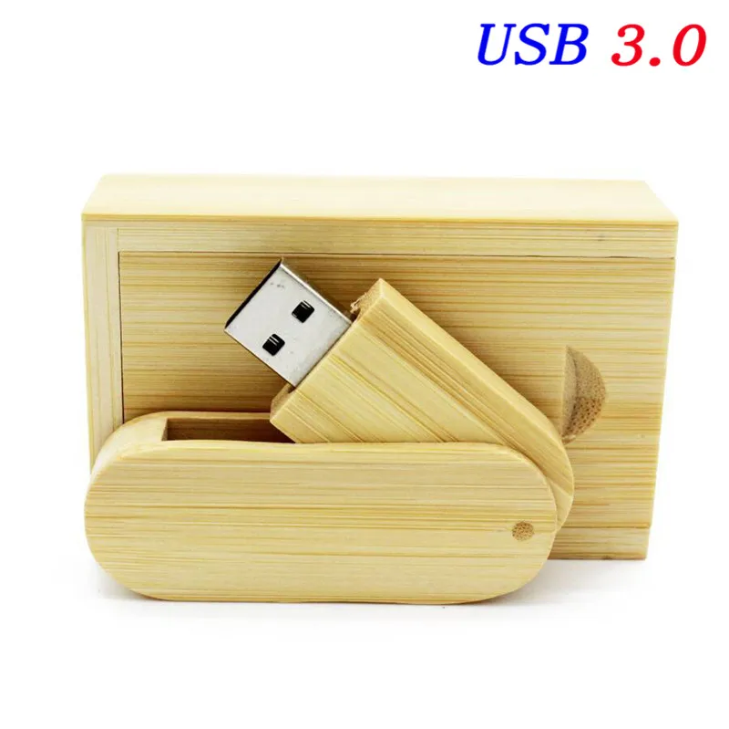 Флэшка в виде прищепки 3,0 логотип на заказ Деревянный USB+ коробка USB Flash Drive 4 GB 8 GB 16G 32 GB 64 GB Memory stick фотографии свадебный подарок - Цвет: Bamboo
