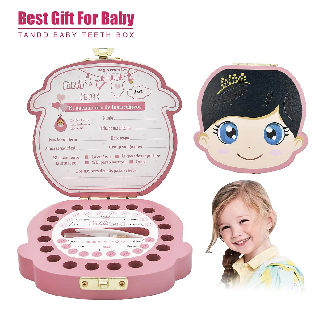 Storage Tooth-Box Milk Baby Portuguese/russian Souvenir Teeth-Organizer Girls Boys