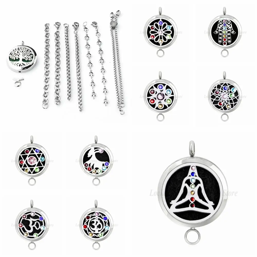 

Colorful 30mm 316L Stainless Steel Removable Diffuser Bracelet Essential Oil Aromatherapy Perfume Bracelets Women 10 Pads