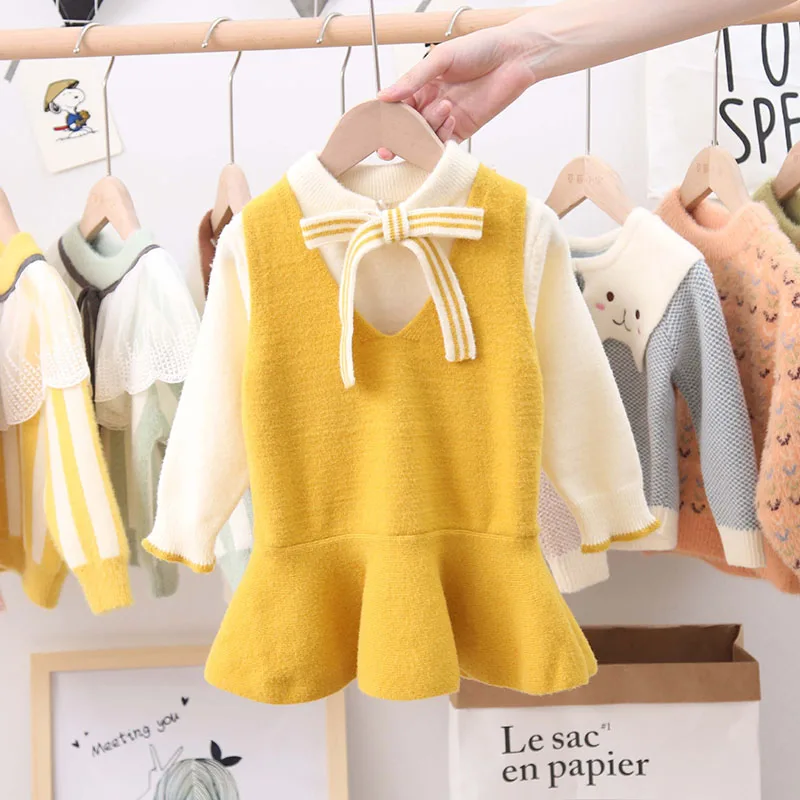 Keelorn Spring Girl Dress Cotton Long Sleeve Children Dresses Solid Dress Set Kids Dresses for Girls Fashion Girls Clothing