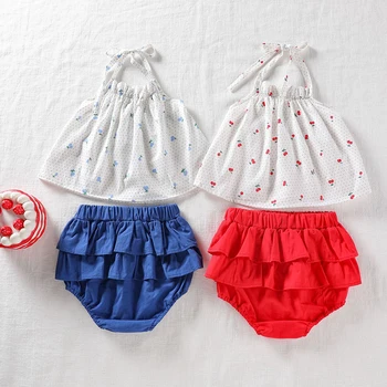 

2020 Summer Casual Sets Tops+shorts Cute Baby Toddler Clothing Sets Baby Cotton Sleeveless Pp Pants Two-piece Set Baby Suit