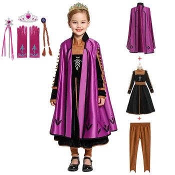 

Girls Clothes Anna Dress for Little Girl Kids Birthday Party Cosplay Costume Anna Prom Dress Set