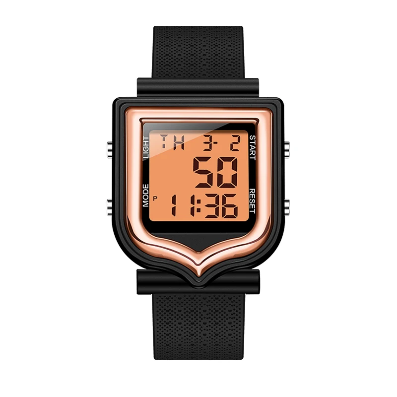 Black Rose Gold SANDA новые наручные часы Многофункциональные цифровые часы водонепроницаемые Модные трендовые спортивные электронные часы для мужчин и женщин 388 - Цвет: Black Rose Gold