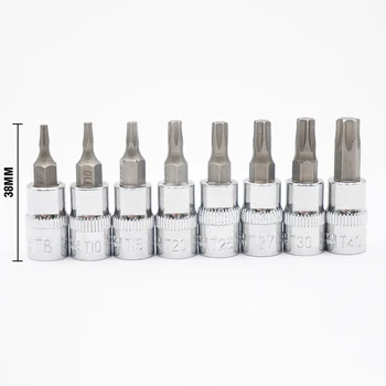 

T8 -T40 Torx screwdriver bit 38mm Silver Attachment Electrician Repair