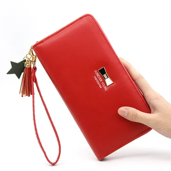 

2020 Korean version of women's zipper wallet handbag long wallet new clutch bag women's mobile phone bag bill holder