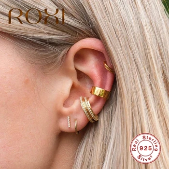 

ROXI Fashion 925 Sterling Silver Single Row Round Zircon Mini Cartilage Stud Earrings for Women Wedding Earring Jewelry Piercing