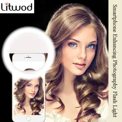 Litwod Z30 мобильного телефона селфи кольцевой вспышка линзы красоты Заполните свет лампы Портативный клип для фото Камера для сотовый телефон