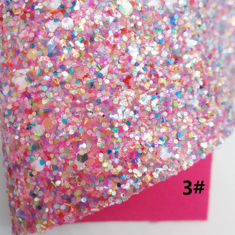 PINK Glitter Fabirc, Faux Leather Fabric,Synthetic Leather Fabric Sheets For Bow A4 8"x11"Twinkling Ming XM411