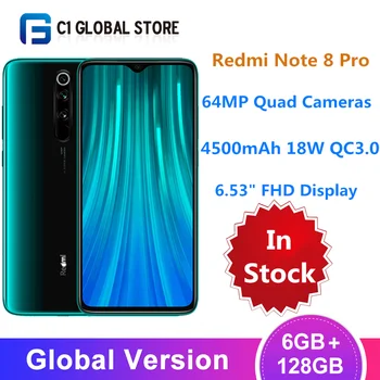 

Global Version Xiaomi Redmi Note 8 pro 6GB 128GB Smartphone MTK Helio G90T 6.53'' Screen 64MP Quad Camera NFC 4500mAh 18W QC 3.0