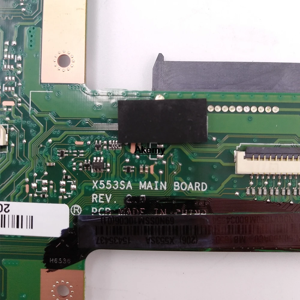  New  Akemy X553SA Motherboard W/ N3700/N3710 CPU For ASUS X553SA X553S X553SA F553S A553S Mainboard