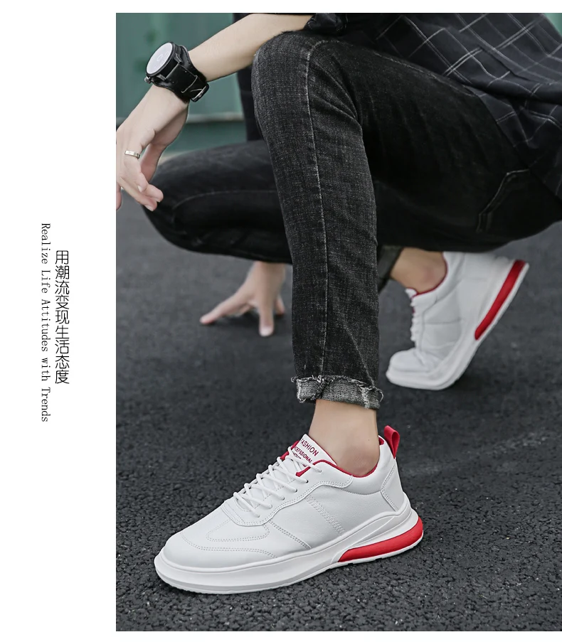 New Arrival Men Tennis Shoes Lightweight Anti-Slippery Leather White Sneaker Fashion Gym Sport Man Footwear Tenis Masculino