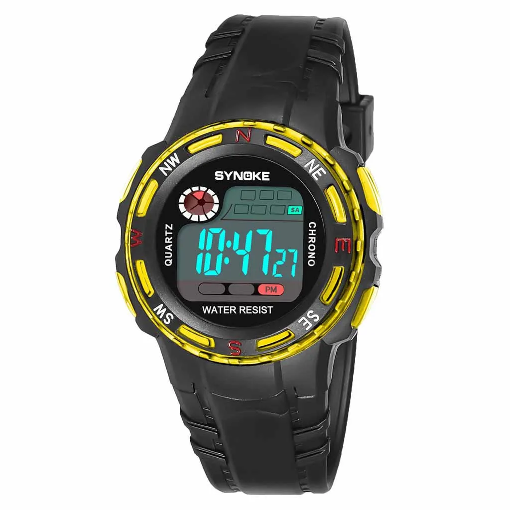 

Blue Stopwatch Timing Waterproof Children Boys Digital LED Sports Watch Kids Alarm Date Watch Gift Luminous Display Watch
