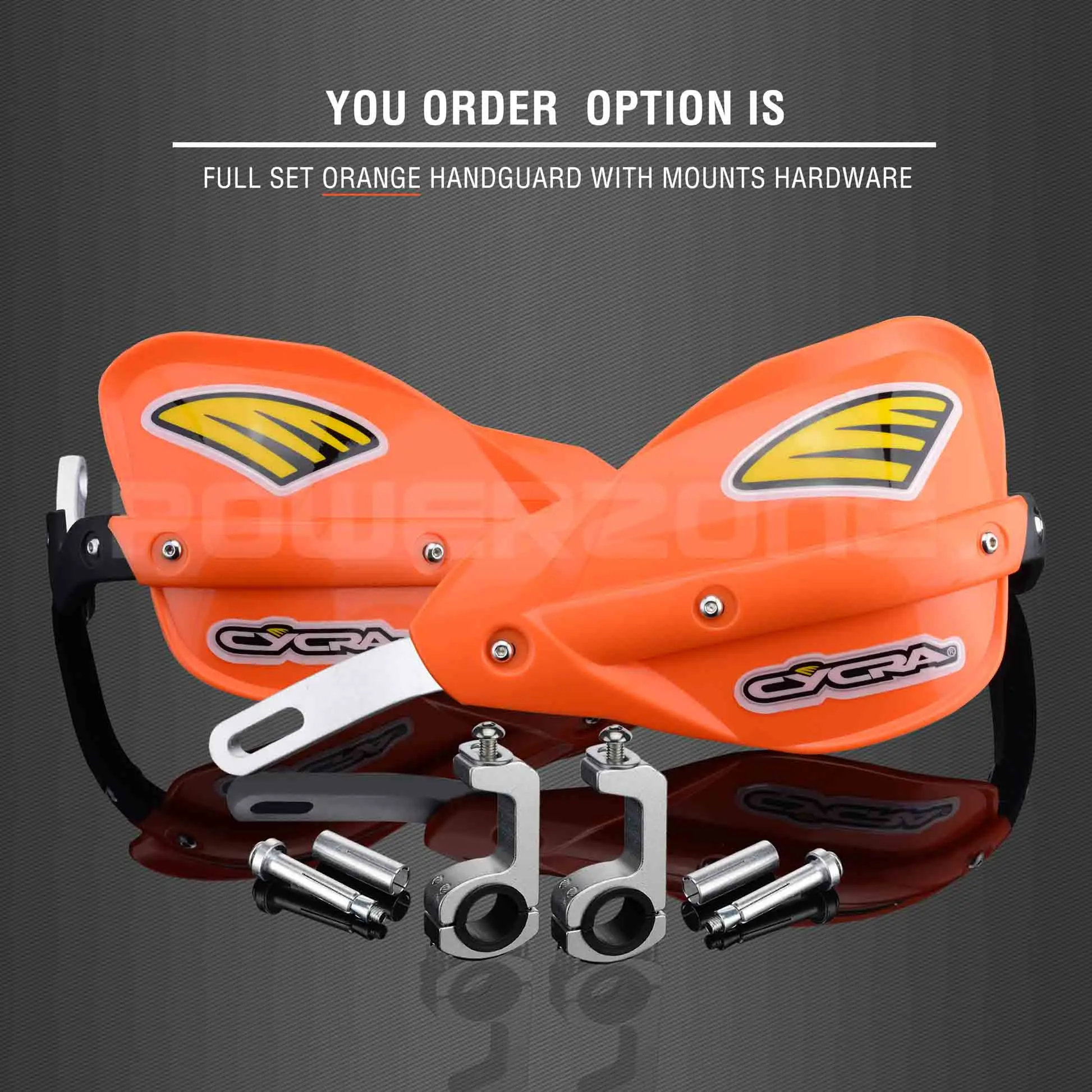 Full set Orange Powerzone Мотоцикл Байк ATV Руль рукавицы для KTM ADV EXC Enduro Husqvarna FE TE WRF CRF YZF rmz KXF KLX - Цвет: Full set Orange