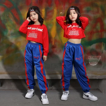 

Street Dance Set Hip Hop Girl Jazz Dance Costume Loose Shirt Pants Female Children'S Costumes Korean Version Modern Tide DL5789