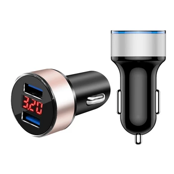 

2 Pcs 5V 3.1A with LED Display USB Phone Car-Charger for Xiaomi Samsung S8 IPhone X 8 Plus Tablet Etc,Gold &Silver