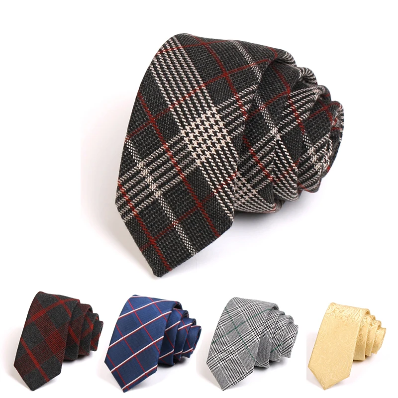 

New High Quality Men's Plaid Tie 6CM Skinny Ties For Men Business Suit Work Neck Tie Fashion Male Classic England Style Necktie
