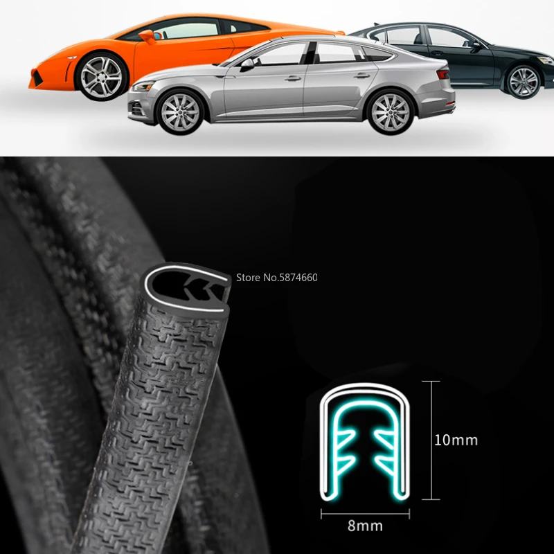

10M Universal Car Door Edge Scratch Protector Sealing Strip Guard Trim Automobile Door Stickers Decoration Protector Accessories
