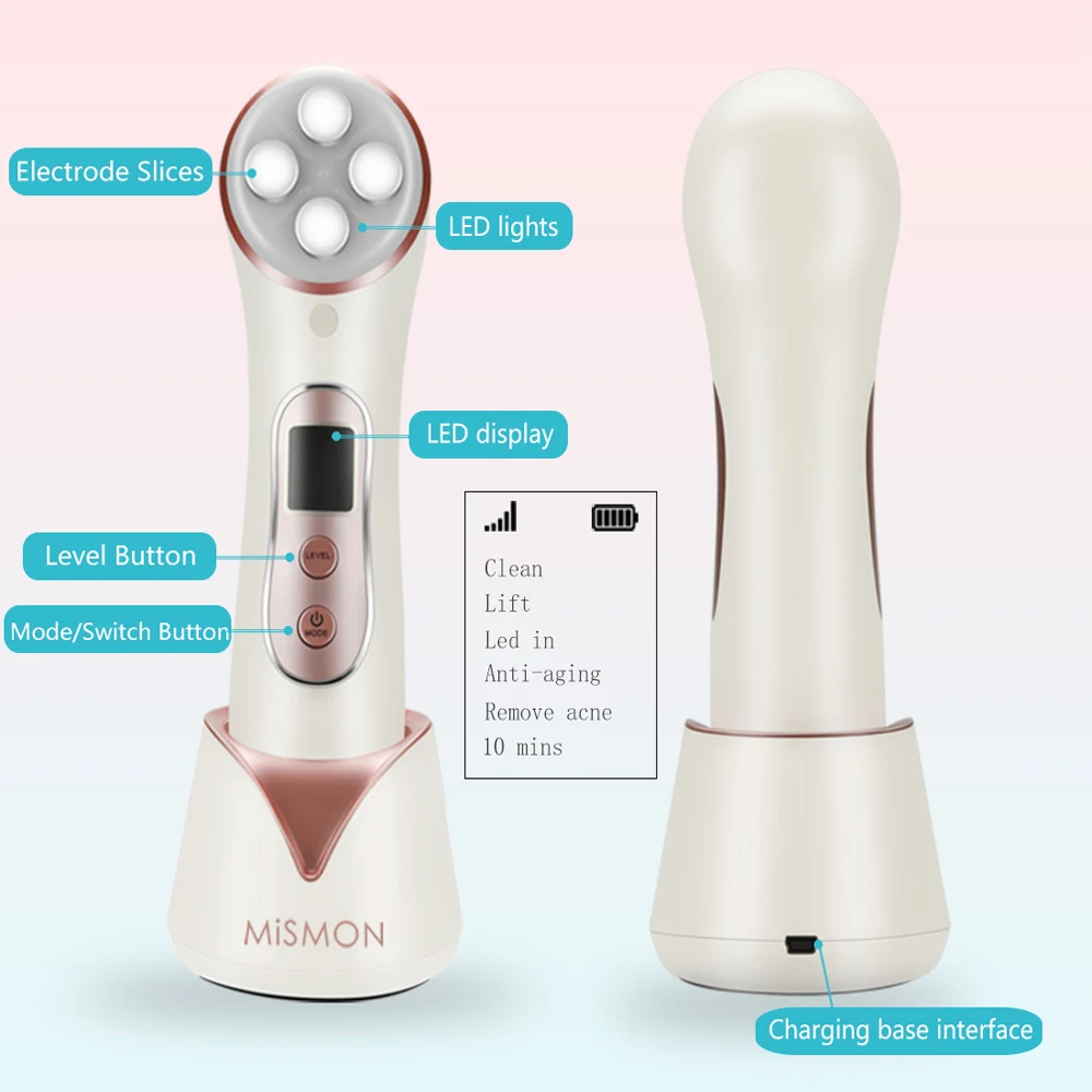 US $55.17 MISMON 306C RF EMS Skin Care Tool Spa Home Use Devices Facial Radio Frequency Beauty Appliances Face Lifting Machine LED Photon