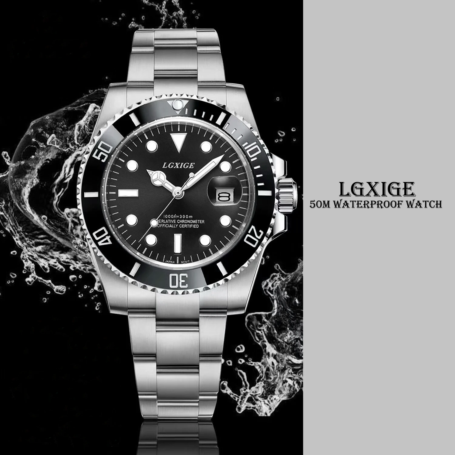 AAA LGXIGE часы для мужчин лучший бренд класса люкс Rolexable водонепроницаемые часы для мужчин спортивные мужские часы Полный алмаз GMT наручные кварцевые часы
