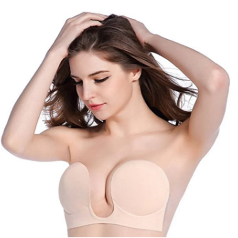 Sexy Super Push Up Bra Silicone Lace Big Cup Backless Strapless