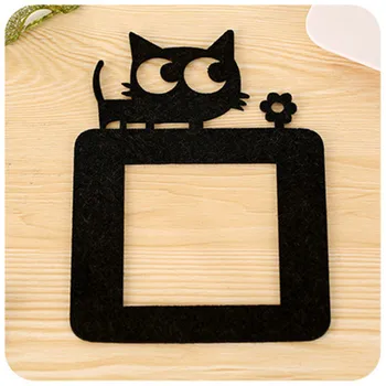 

Cute cartoon felt hollow-out switching sticker Creative home decoration cartoon wall stickers affixed felt hollow switch socket