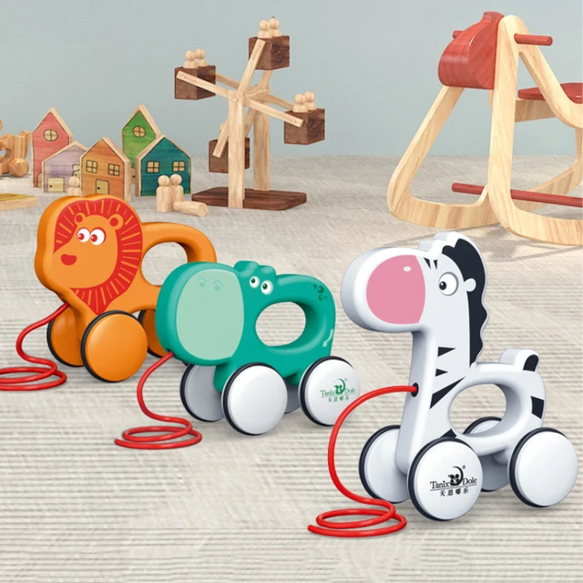 1 Pcs Dragging Baby Toddler Toys To Pull Cute Cartoon Animal Newborn Early Teaching Walker Toys Children's Christmas Gifts 3