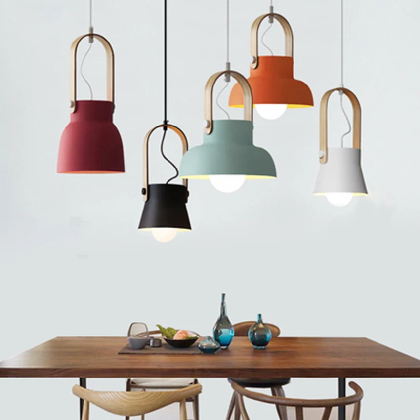 

Nordic LED Macaron Color Pendant Lights Lighting Modern Industry Indoor Decor Lamp Bar Restaurant Bedroom Bedside Light Fixtures