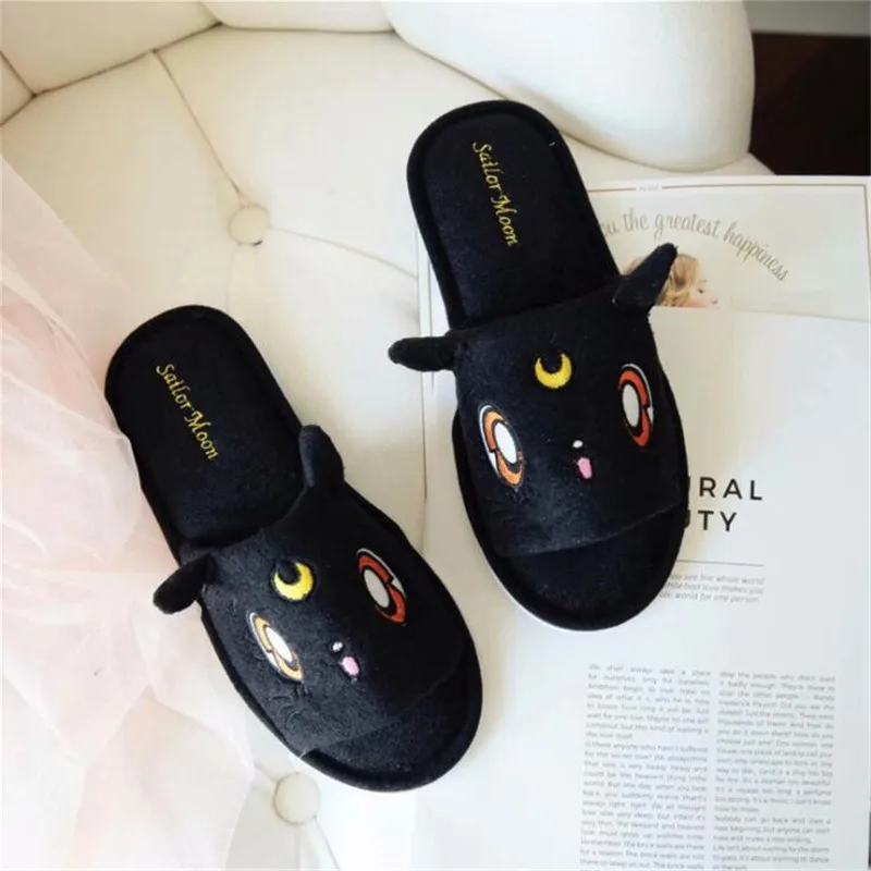 Аниме Сейлор Мун тапочки Косплей костюмы обувь черный белый розовый Scuff