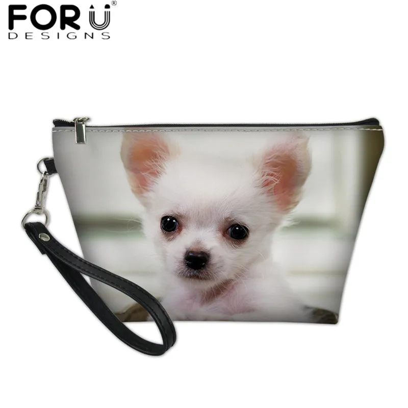 FORUDESIGNS/каваи косметичка для женщин с рисунком Чихуахуа из искусственной кожи, косметичка с изображением животных, собак, красивый чехол для девушек, водонепроницаемый - Цвет: HMA305Z8