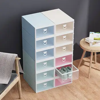 

Creative Foldable Drawer Flip Storage Boxe Combination 6PC Transparent Portable Environmental Multi-Purpose Dust-Proof Shoe Box