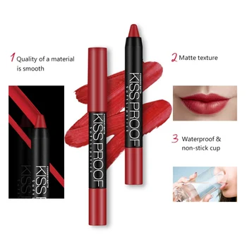 

19 Colors Lipstick Pens Waterproof Long Lasting Colorfast Velvet Lipstick Beauty Lip Tint