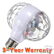 Lampe de scène rotative colorée LED E27 6W, Double face, effet boule de cristal magique, pour fête de noël, Bar DJ Disco